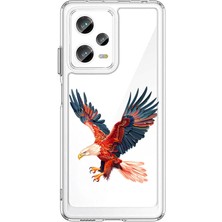 Zeyno Xiaomi Redmi Note 12 Pro 5g Uyumlu Uçan Kartal Desenli Silikon Kılıf