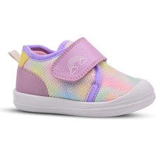 Kids A More Hugo Air File ve  Deri Detaylı Kız Bebek Ayakkabı Lila