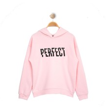 Kız Çocuk Perfect Baskı Nakışlı Kapşonlu  Sweatshirt