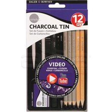 Daler Rowney Simply Charcoal Tin 12LI Set