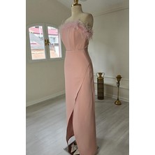 Yonca Moda Evi Store Pudra Straplez Otrişli Elbise 8274