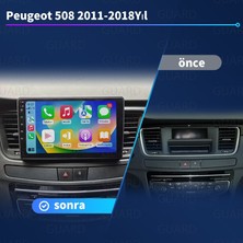 Victor Peugeot 508 2011-2018 Yıl Android Sürüm 13 Kablosuz Carplay Navigasyon Multimedya 9 inç Kuantum Ekranı 8G Ram + 128GB Hafıza Çerçeveli ve arka görüş kameralı