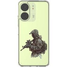 Zeyno Poco C65 Uyumlu Kamuflajlı Nişancı Desenli Silikon Kılıf