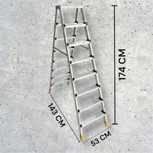 Daimer 8+8 Alüminyum Çift Çıkışlı Merdiven