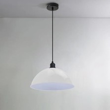 Riolight  Modern,vintage,retro,rustik Beyaz 1XE27 Duylu Metal Tekli Sarkıt Avize ÇAP:30CM