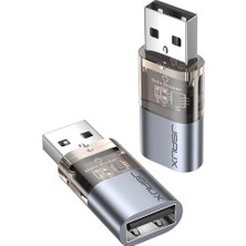 Jsaux USB -A ve Type - C Veri Engelleyici ve Data Blocker ,  Sadece Şarj Için Şeffaf Usb-A - Usb-A ve Usb-C - Usb-C Veri Engelleyici, Juice Jacking'e Karşı, Hacklenmeyi Reddet