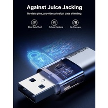 Jsaux USB -A ve Type - C Veri Engelleyici ve Data Blocker ,  Sadece Şarj Için Şeffaf Usb-A - Usb-A ve Usb-C - Usb-C Veri Engelleyici, Juice Jacking'e Karşı, Hacklenmeyi Reddet