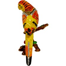 Taru Pasaj "Metal Kuş Biblosu -3 Farklı Renk Varyantlı, Kristal Taşlı Dekoratif Biblo - 8 Cm"