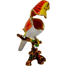 Taru Pasaj "Metal Kuş Biblosu -3 Farklı Renk Varyantlı, Kristal Taşlı Dekoratif Biblo - 8 Cm"