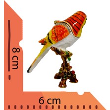 Taru Pasaj "Metal Kuş Biblosu -3 Farklı Renk Varyantlı, Kristal Taşlı Dekoratif Biblo - 8 Cm"