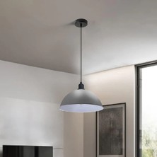 Riolight  Modern,vintage,retro,rustik Gri 1XE27 Duylu Metal Tekli Sarkıt Avize ÇAP:30CM