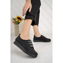 Nesil Shoes Süha 951 Siyah Zümrüt Taşlı Anatomik Kadın Ayakkabı
