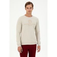 U.S. Polo Assn. Erkek Regular Fit Bisiklet Yaka Taş Sweatshirt 50293424-VR049