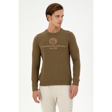 U.S. Polo Assn. Erkek Regular Fit Bisiklet Yaka Haki Sweatshirt 50293424-VR027