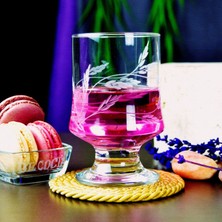 Decocia Aria 6 Adet Ayaklı Su Bardağı Magnolia Cup 310cc Sürgün Desenli