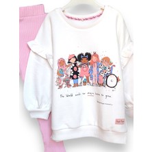 Fırfırlı Omuz Detaylı Yumuşak İç Tüylü Sweatshirt