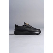 Saklı Moda SLW161 Hippo Bağcıksız Cilt Erkek Günlük Sneaker Ayakkabı St Siyah