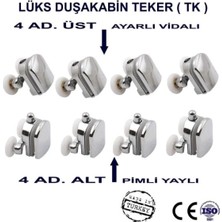 Smd Duşakabin Tekerleği Cam Kabin Tekeri Rulman Metal Gövdeli 8 Li Çapı 24 Cm