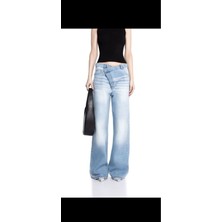 Haan Wide Leg Yıkamalı Açık Mavi