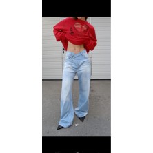 Haan Wide Leg Yıkamalı Açık Mavi