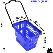 54 Lt Tekerlekli Market Sepeti Alışveriş Sepeti Saplı Market Sepeti 1 Adet