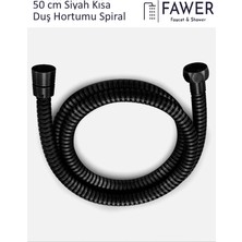 50 CM Kısa Paslanmaz Çelik Duş Hortumu Spiral Hortum