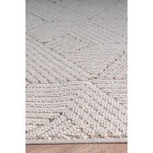 Bukleli Modern Iskandinav Gri Krem Makine Halısı Yolluk Antre Mutfak Salon Oturma Odası Koridor Sisal