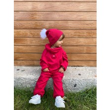 Unisex Bere Boyunluklu Takım  Kırmızı