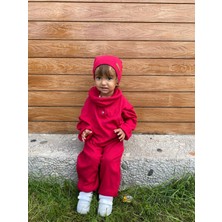 Unisex Bere Boyunluklu Takım  Kırmızı