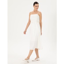 Pierre Cardin Kadın Beyaz Regular Fit Dokuma Elbise 50283474-VR013