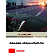 Need Shops Renault Megane 4 3D Özel Yeni Torpido Koruma Kılıfı-Örtüsü - Ön Göğüs Kaplama - Kırmızı Şerit