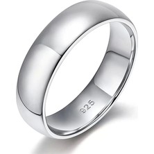Adal Silver Unisex Bombeli Gümüş Alyans 5 mm