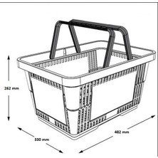 28 Litre Çift Saplı Market, Alışveriş Sepeti 10 Adet