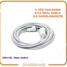 Viko Tekli Askılı Uzatma Seyyar Kablo (12 ile 40 Metre Arası) ( 3x1.5 Tam Bakır) Ttr Kablo HO5VV-F
