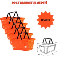 22 Litre Çift Saplı Market Sepeti Alışveriş Sepeti 5 Adet