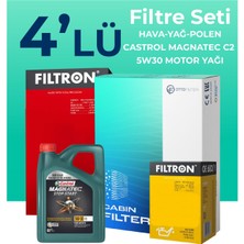 Filtron Toyota Avensis 2.0 Filtre Bakım Seti Castrol Motor Yağlı (2003-2009) 4 Lü