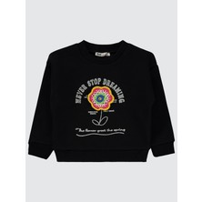 Civil Girls Kız Çocuk Sweatshirt 2-5 Yaş Siyah