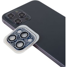 İ She iPhone 12 Pro Max İçin Taş Detaylı Cl-08 Kamera Lens Koruyucu