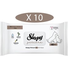 Sleepy Petcare Evcil Hayvan Islak Havlusu 60LI x 10 Adet (600 Yaprak)