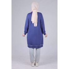 Ottoman Wear Büyük Beden Tunik Indigo OTW2051