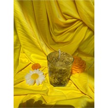 Loş Dükkan Kuru Çiçekli Jel Tasarım Cam Bardak Mum