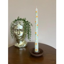 Loş Dükkan Çiçek Desenli El Yapımı Konsept Şamdan Mum