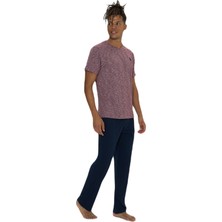 U.S. Polo Assn.  Erkek Bordo Flamlı Yuvarlak Yaka Pijama Takımı