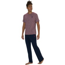 U.S. Polo Assn.  Erkek Bordo Flamlı Yuvarlak Yaka Pijama Takımı