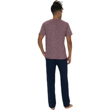 U.S. Polo Assn.  Erkek Bordo Flamlı Yuvarlak Yaka Pijama Takımı