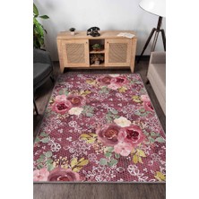 Homshtag Relax Çiçek Desenli Salon Halısı Çok Renkli Oturma Odası Halısı Dekoratif Halı