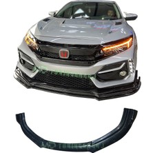Nidage Honda Civic Fc5 2016-2021 Boyasız Plastik Typer Tampon Uyumlu 3 Parça Ön Lip