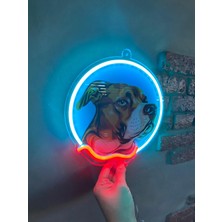 Neonite 'köpek' Işıklı ve Uv'li Neon LED Dekoratif Duvar Yazısı Tabelası (27X28CM)