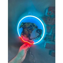 Neonite 'köpek' Işıklı ve Uv'li Neon LED Dekoratif Duvar Yazısı Tabelası (27X28CM)