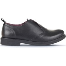 Bueno Shoes Siyah Deri Kadın Düz Ayakkabı 01WD1501 01WD1501